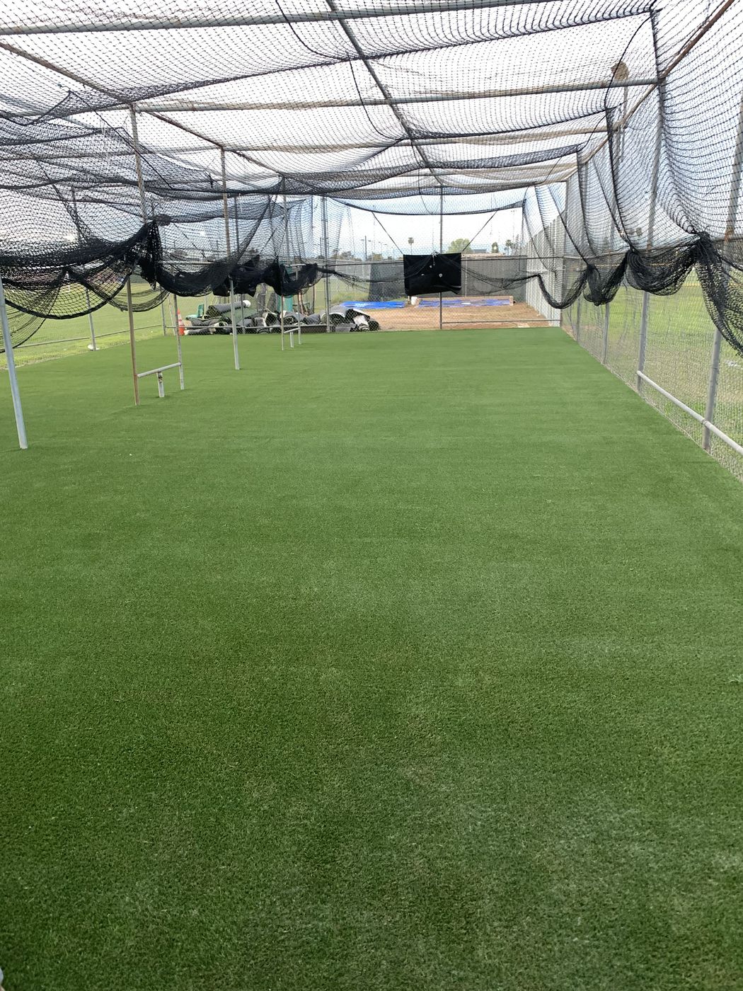 Commercial batting cage detail