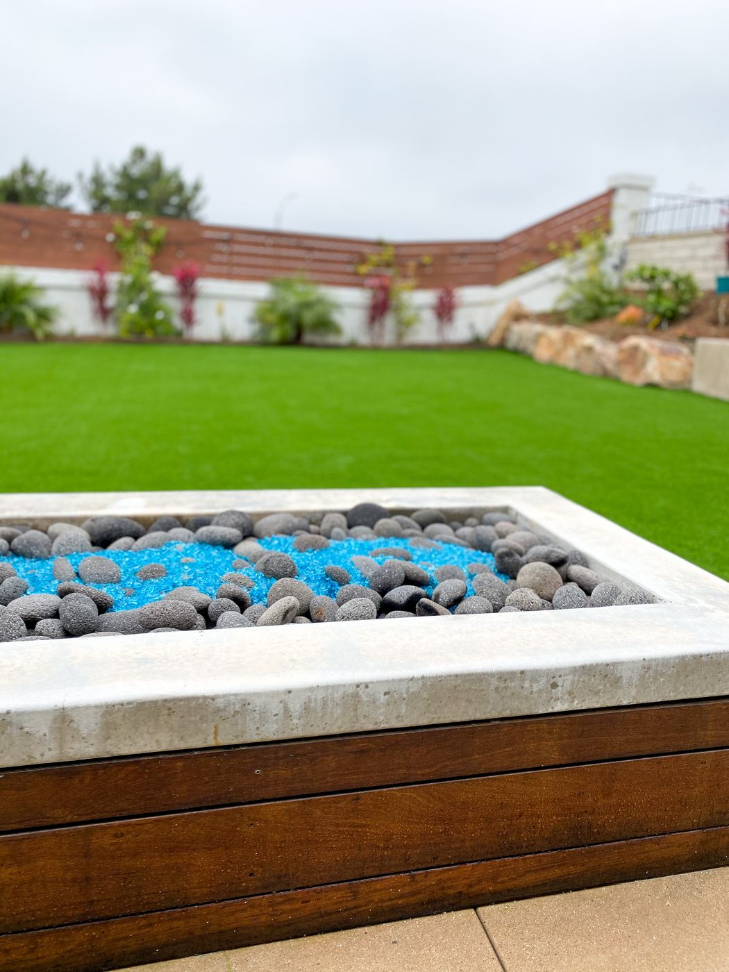 Backyard pavers with turf