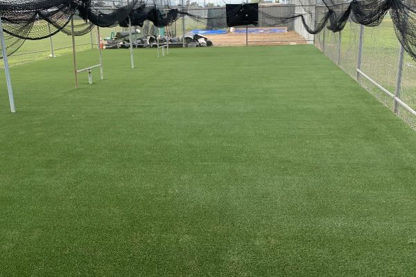 Synthetic turf batting cage facility install for a San Diego commercial property